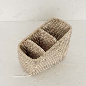 Rattan silverware organizer cheap price stylish <b>caddy</b> for cutlery storage dining table accessory - Product Image 5