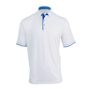 Chemise à manches courtes unie pour homme avec logo sur le devant, style décontracté, coupe classique, respirante, séchage rapide, tissu tricoté 100% polyester - Product Image 6