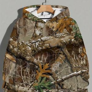 Sudaderas con capucha con estampado digital completo, sudadera con capucha de camuflaje para hombre, fabricante de ropa de mezcla de algodón, sudadera con capucha personalizada, ropa urbana. - Product Image 5