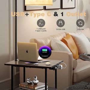 Lampada da Terra a LED da 9W con Stazione di Ricarica (Porta USB Type-C AC) e 3 Temperature di Colore, Ideale per Tavolini - Product Image 2