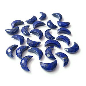Pierre précieuse naturelle Lapis Lazuli en forme de croissant de lune, 17 mm, facettée, briolette, pierre en vrac, prix de gros, en vrac, pour la fabrication de bijoux - Product Image 6