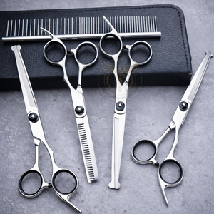 Premium Stainless Steel 4-Piece Pet Grooming Scissors Set with Comb and Carrying <b>Case</b> - Product Image 6