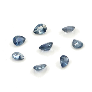 Saphirs bleus naturels non traités, taille poire 4x5mm, pierres précieuses de saphir bleu naturel facettées pour la création de bijoux - Product Image 4