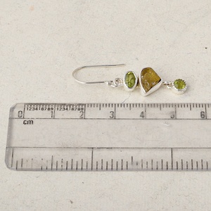 Wholesale 925 Sterling <b>Silver</b> Natural Peridot & Citrine Birthstone Dangle <b>Earrings</b> Handmade Gemstone Jewelry for Women - Product Image 4
