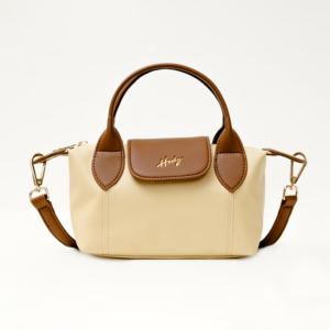 กระเป๋าถือผู้หญิง ZALINE BAG หนังสังเคราะห์ลายนูน สีน้ำตาล พร้อมตัวล็อค สำหรับเดินทางและใช้ในชีวิตประจำวัน - Product Image 1