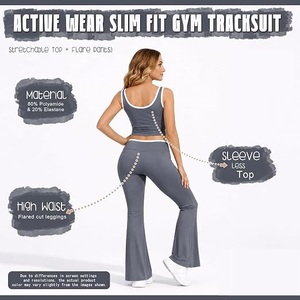 Conjunto Deportivo de 2 Piezas para Mujer, de Alta Calidad, con Leggings y Sujetador Deportivo, Transpirable, Leggings de Verano, Pantalones de Cintura Alta - Product Image 4