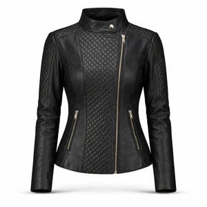 Chaqueta Bomber Unisex Personalizada de Cuero Genuino y Lana, con Paneles Acolchados, Cierre Asimétrico, de Invierno, Calidad Premium, OEM ODM - Product Image 1