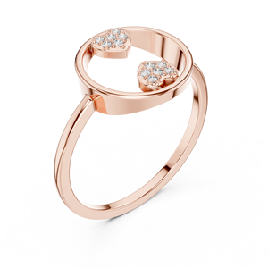 Anillo minimalista con flor de forma redonda y diamante de corte redondo para mujer, banda de oro macizo de 14k, ideal para regalo, compromiso, aniversario, boda. - Product Image 6