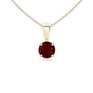 14K 18K Pure <b>Gold</b> Round Cut 0.24Ct Natural Red Ruby Gemstone Solitaire <b>Pendant</b> Handmade 2026 New Trending Casual Wear Necklace - Product Image 1