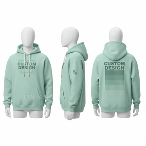 เสื้อฮู้ดผู้ชายสีเทาแบบสั่งทำพิเศษ ผ้าฟลีซลำลอง พิมพ์ลายทางด้านหน้าและด้านหลัง ทรงปกติ ใส่ได้ในฤดูใบไม้ร่วง - Product Image 5