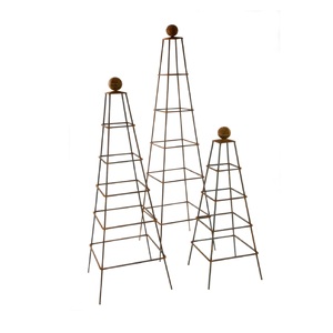 Nouvel arrivage : Obélisque de jardin en fer léger pour plantes grimpantes, lot de 3 supports de plantes connectables - Product Image 1