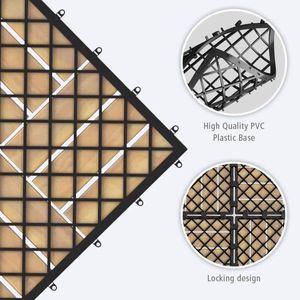 Set of 10 Acacia Wood Interlocking Check Deck Tiles 12 X 12 Inch for Outdoor Use - Product Image 6