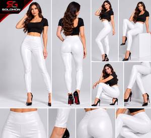 Legging taille haute respirant en Spandex/Nylon pour femme, couleur unie, mi-mollet, effet ventre plat, sexy, pour clubbing, hiver - Product Image 6