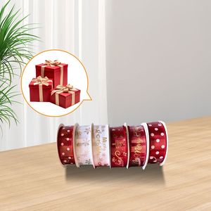 Nastri Decorativi Natalizi Assortiti 2,5cmX3m per Decorazioni Festive - Product Image 1
