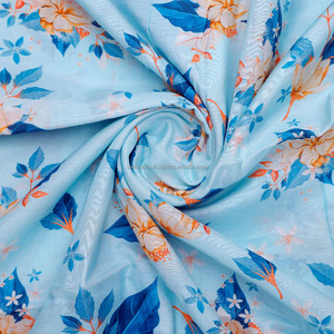 ยาวลําลองผู้หญิงเสื้อผ้าไหม 100% จีนพิมพ์รูปแบบ Peter Pan คอ ruffled ทอผ้าเครปปุ่มฤดูใบไม้ผลิ - Product Image 5