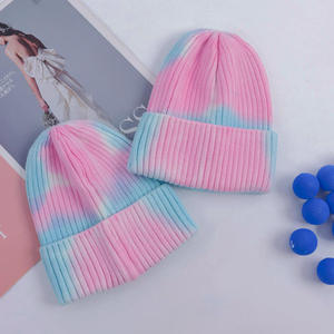 Tie-dyed Bows Beach Winter <b>Beanie</b> <b>Slouch</b> Hat Knitted Custom Design Unisex Adults - Product Image 3