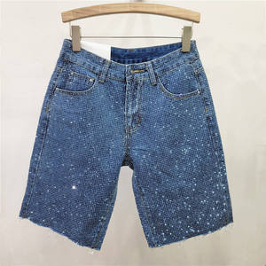 Men's Acid Washed Oxford Digital Printing Solid Mid Waist Summer Shorts <b>High</b> Streetwear 100% Cotton - Product Image 4