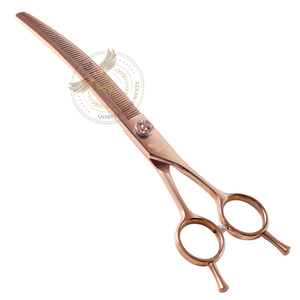 Professional <b>Dog</b> Grooming <b>Scissors</b> Pet Curved Chunker Shears 7.0'' Extremely Sharp Blades Stainless Steel Thinning <b>Scissors</b> - Product Image 2
