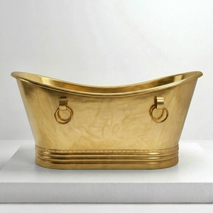 Bañera de latón con asas decorativas, bañera independiente de lujo para hoteles, resorts, spas, villas y baños de diseño. - Product Image 4