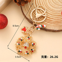Porte-clés et pendentif de sac créatif en alliage de zinc, motif sapin de Noël minimaliste transfrontalier, cadeau de Noël, petite pièce de la série de Noël
