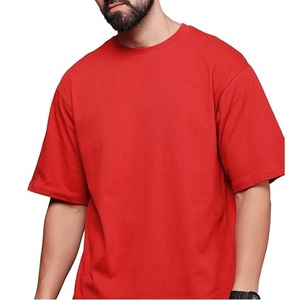 Good Quality Hip Hop Streetwear 100% Cotton Solid Color Men Oversize T Shirt Boxy Fit Blank Regular Big Tall Breathable <b>TShirt</b> - Product Image 1