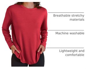 Camiseta Elegante de Punto para Mujer, Manga Larga, Cuello Redondo, Ajustada, Informal, Suave, Cómoda, Tejido Elástico, Transpirable, a la Moda - Product Image 2