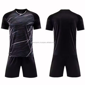 Camiseta de fútbol personalizable para hombre, conjunto de dos piezas, uniforme de entrenamiento con cuello en V, Camiseta corta, ropa de fútbol personalizada enviada de fábrica - Product Image 3