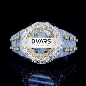 Montre de luxe Hip Hop blanche sertie de diamants, qualité export, pour hommes et femmes, idéale pour les fêtes et le quotidien, disponible à prix abordable - Product Image 1