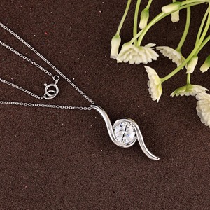 14K <b>Solid</b> <b>Gold</b> Lab Grown Diamond <b>Pendant</b> for Women Wedding Party Anniversary 1.50CT IGI Certified Minimalist Necklace Wholesale - Product Image 5