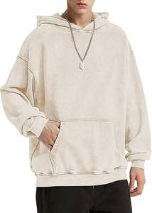 เสื้อฮู้ดดี้ผู้ชายทรงโอเวอร์ไซส์ สไตล์วินเทจเรโทร ล้างสีแบบแอซิดวอช ผ้าฝ้าย 100% แบรนด์ OEM รับทำโลโก้ตามสั่ง แฟชั่นสตรีทแวร์ทรงหลวม ใส่สบาย - Product Image 2