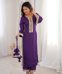 Salwar Kameez Tradicional Hindú y Pakistaní con Bordado de Espejos, para Cualquier Ocasión, Ropa Elegante para Mujer a Bajo Precio - Product Image 1