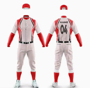 Ensemble uniforme de baseball pour hommes, maillot à manches longues 100 % polyester, impression par sublimation, évacuation de l'humidité, coupe classique, toutes saisons - Product Image 6