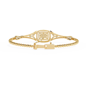 Pulsera Clásica para Mujer, Chapada en Oro de 18K, con Diseño Geométrico de Diamantes con Corte Princesa, Cadena con Eslabones - Product Image 5