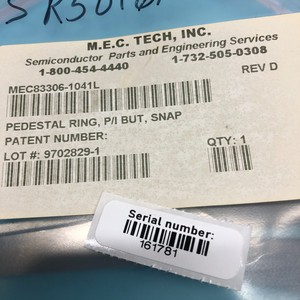M.E.C. TECH MEC83306-1041L ANILLO DE PEDESTAL, P/I - Equipo y piezas de semiconductores de confianza de Trusted Global Legacy - Product Image 5