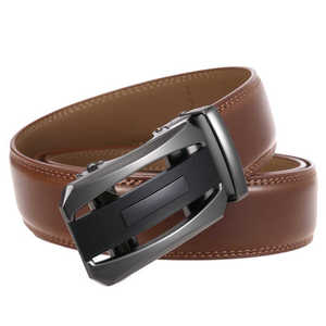 Cinturón Formal de Cuero Genuino Negro con Hebilla de Cierre Automático, Material de Piel de Vaca, Hebilla Rectangular de Acero, Duradero, Moldeado en una Sola Pieza - Product Image 6