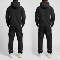 Survêtements coupe-vent en nylon de qualité supérieure 2026, ensemble 2 pièces, avec logo personnalisé et passepoil, tenues de sport unies pour hommes