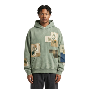 เสื้อฮู้ดดี้ผ้าฟลีซหนานุ่มลายปักลายป่า  ซิปหน้า สไตล์ลำลอง - Product Image 4