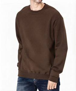 Sudadera de Cuello Redondo Verde Sólido para Hombre, Corte Regular, 100% Algodón, Felpa Francesa, Estilo Casual para Otoño - Product Image 4