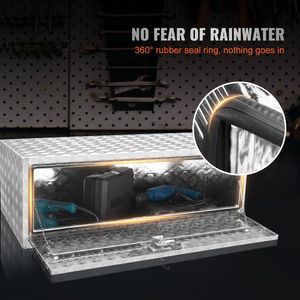 Heavy Duty Aluminum 48 X 24 X 24 Underbody Truck <b>Box</b> Diamond Plate Pickup Storage Tool <b>Box</b> <b>Lock</b> Cargo Control Accessories - Product Image 5