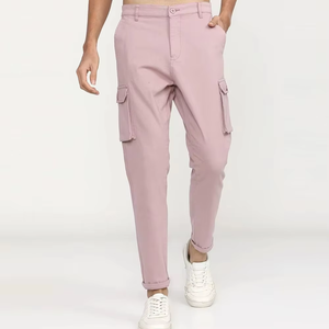 Pantalons cargo en toile décontractés sur mesure pour hommes - Pantalons de travail longs pour l'extérieur avec poches latérales et grandes poches - Product Image 1