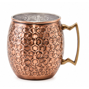 Mug Moscow Mule en cuivre en gros, mug en cuivre doublé d'acier inoxydable avec poignée en laiton doré pour bar et boissons. - Product Image 5