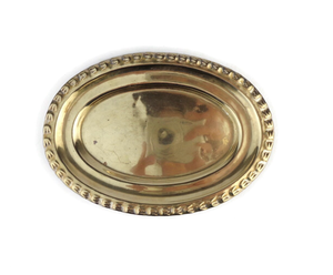 Plato Decorativo Ovalado de Aluminio Ecológico Vintage con Borde de Cuerda, Acabado Dorado Brillante, Decoración de Mesa Metálica en Venta - Product Image 5