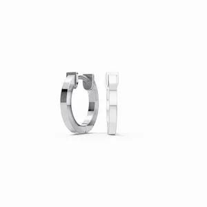 Pendientes de aro con diseño moderno de diamantes celestiales en forma redonda para boda y compromiso, regalo para mujeres de la India. - Product Image 2