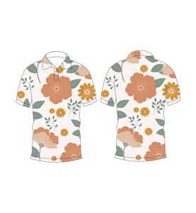 Polo pour homme à imprimé floral vintage, manches courtes, col boutonné, décontracté, respirant et léger pour l'été - Product Image 6