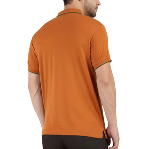 Hot Sale Men's <b>Orange</b> Short Sleeve <b>Polo</b> Shirt Solid Color Pocket Casual Knitted Pique Cotton Breathable Regular Fit - Product Image 5