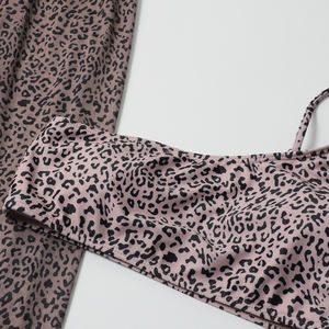 Traje de Baño de 3 Piezas para Mujer, Sexy, con Falda Larga, Hombro Descubierto y Pierna Alta, Estampado de Leopardo, Mini Bikini, Regalo Festivo - Product Image 4