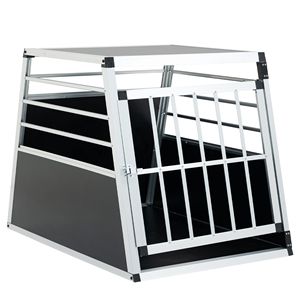 Trasportino per Animali Domestici in Alluminio Nero e Argento 35 X 25 X 27 Pollici, Box da Auto per Cani e Gatti - Product Image 3
