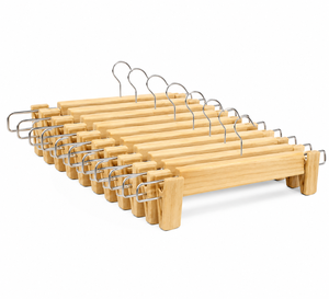 Eco Friendly Multifunctional Wooden Belt Organizer Hanger with <b>Plastic</b> Tie <b>Rack</b> Anti Slip Single Tier Closet Organizer Custom - Product Image 1