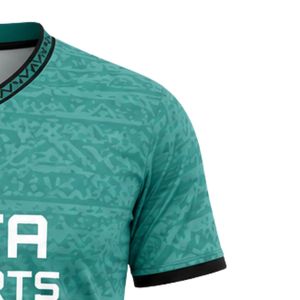 เสื้อฟุตบอลสีเขียวสำหรับผู้ชายแขนสั้นเสื้อฟุตบอลชุดทีมกีฬามืออาชีพน้ำหนักเบาระบายอากาศได้ดีสำหรับการฝึกซ้อม - Product Image 4