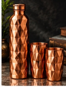 Juego de Termo y Tazas de Cobre de Lujo Moderno, con Diseño Espiral Grabado, Portátil - Product Image 6